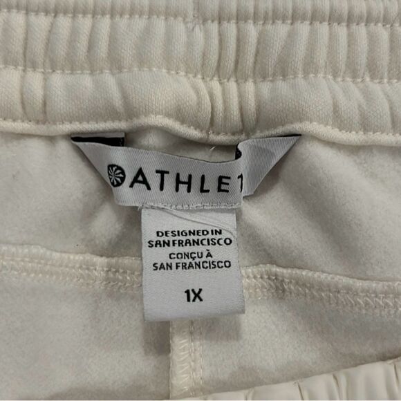 Athleta Triumph Hybrid wide leg cream crop cotton pants size 1X NWT - Picture 5 of 8